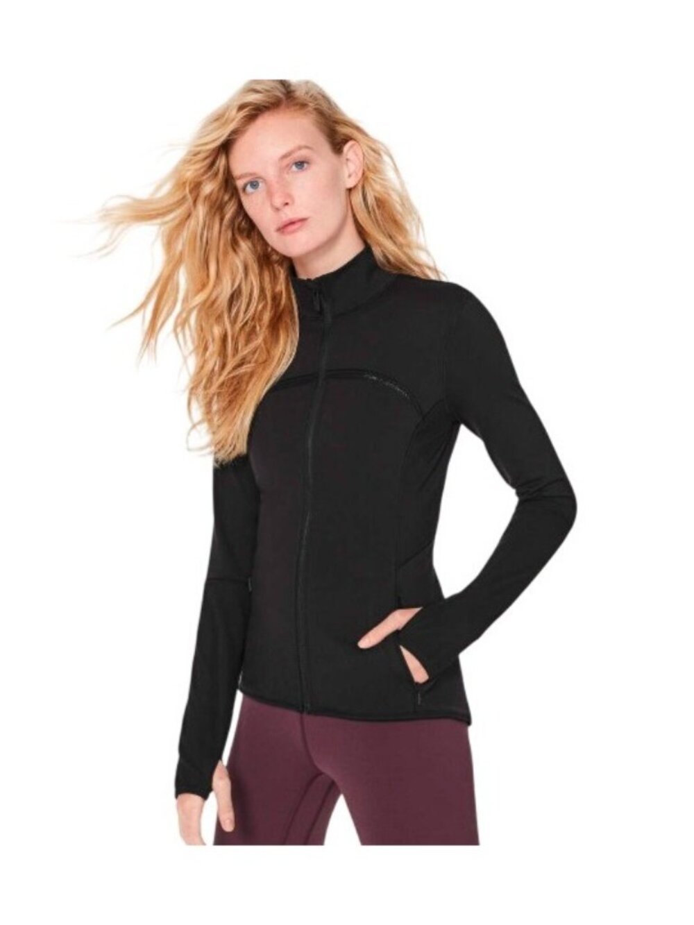 Lululemon Mesh Is More Jacket Women's Size 10 Black Fitted Stretch Soft Sporty